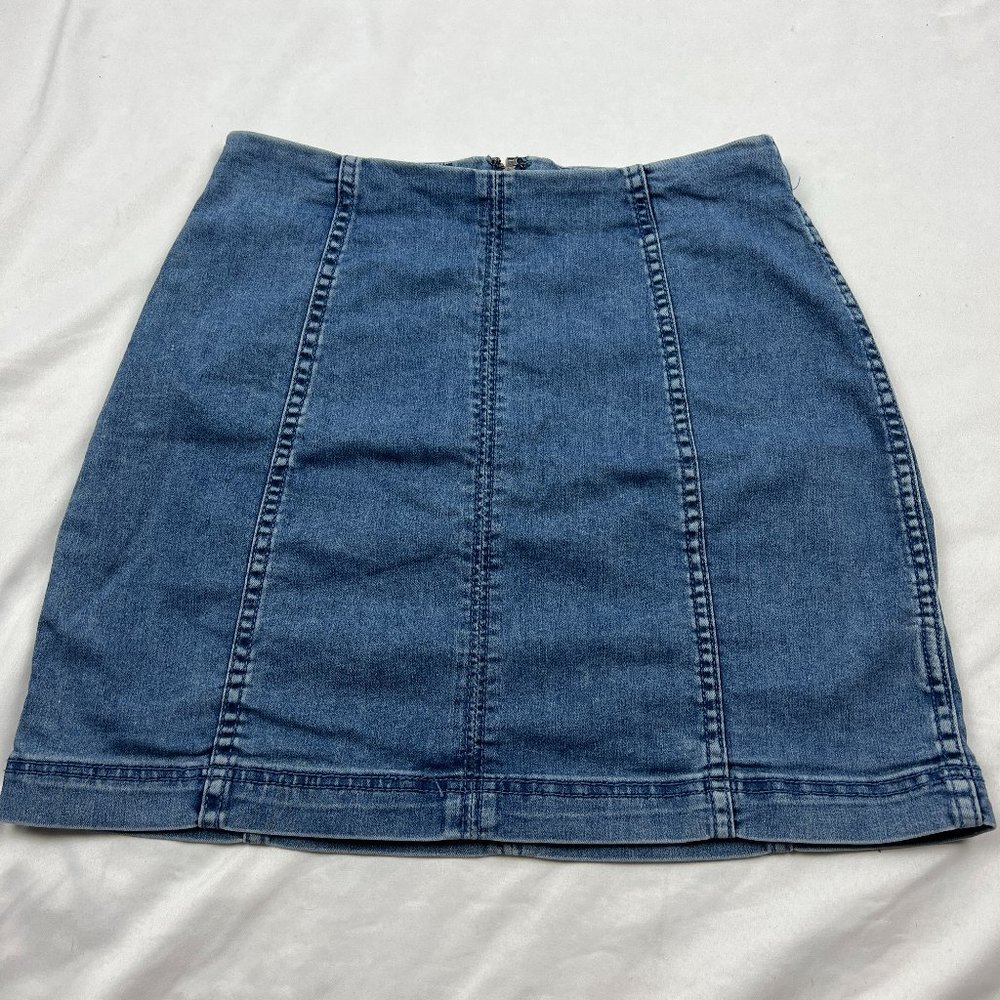 Free People Blue Denim Mini Skirt Size 10
